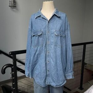 Amazing light denim button up shirt size xl